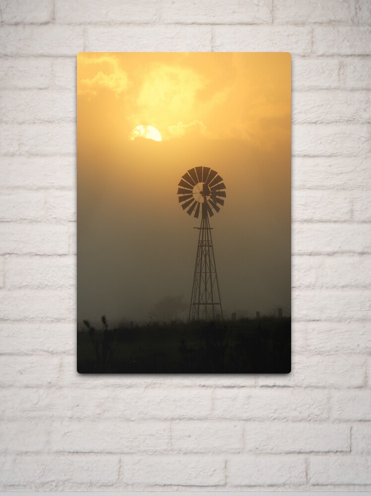 Thumbnail 2 of 4, Metal Print, Windmill Sunrise designed and sold by theoddshot.