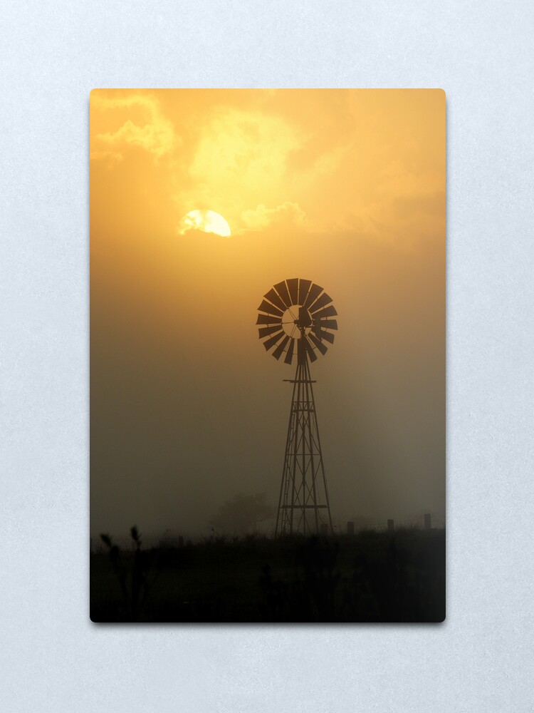 Alternate view of Windmill Sunrise Metal Print