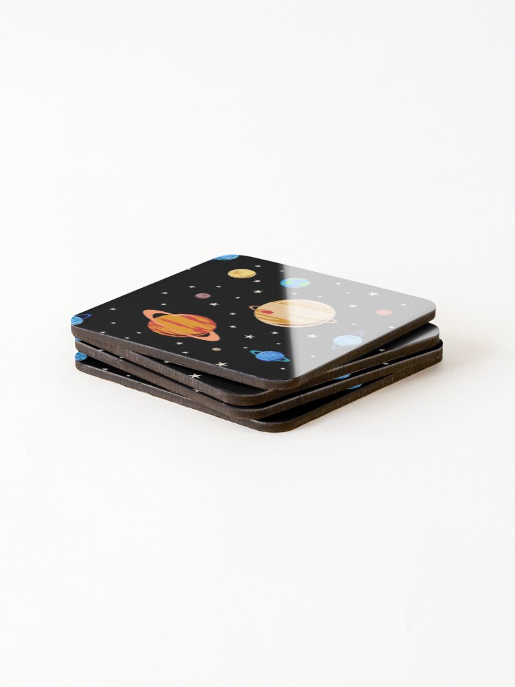 Alternate view of Cute Planets Pattern Coasters (Set of 4)