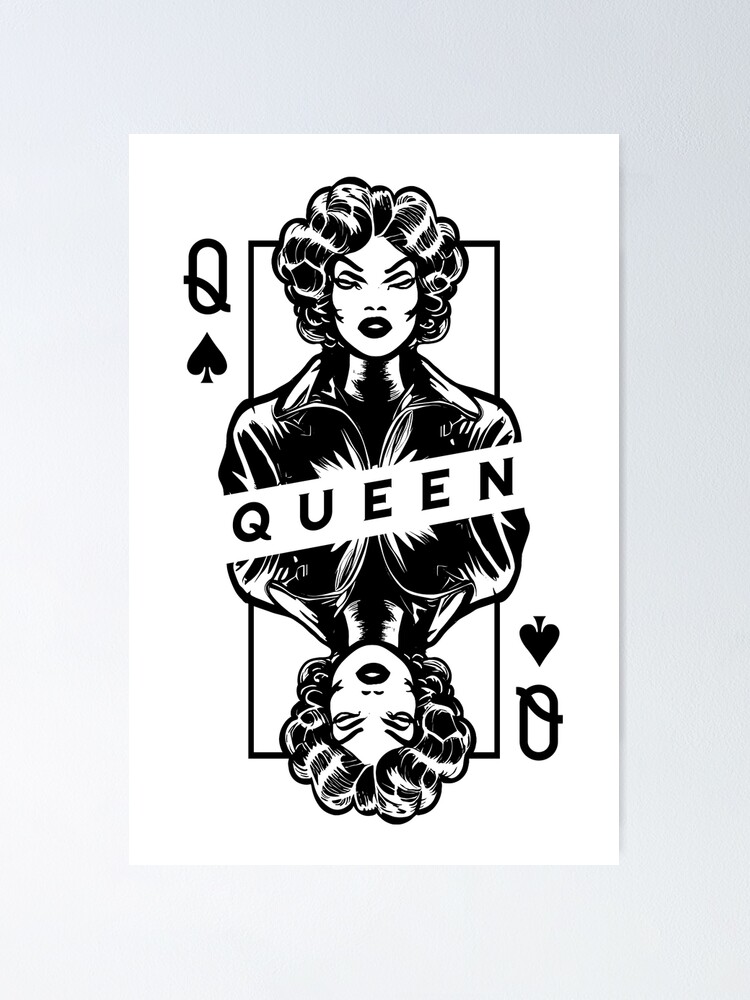 "Queen Of Spades African American Card Halloween Pop Art" Poster for