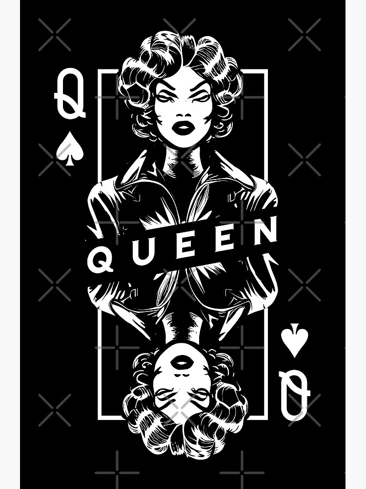 "Queen Of Spades African American Card Halloween Pop Art" Poster for