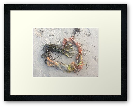 'Just A Little Beach Heart' Framed Print by sspellmancann