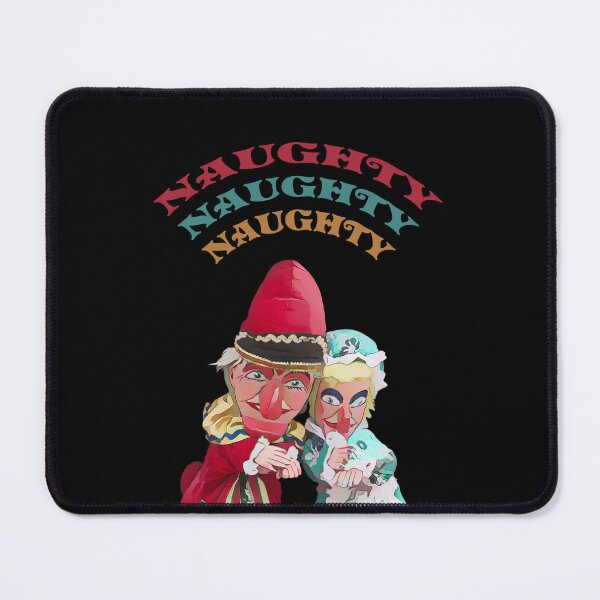 Item preview, Traditional Punch and Judy puppets with Naughty Naughty Naughty text. Black Background designed and sold by janesg.