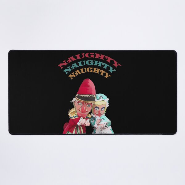 Item preview, Traditional Punch and Judy puppets with Naughty Naughty Naughty text. Black Background designed and sold by janesg.