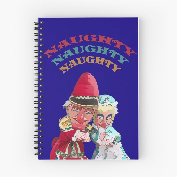 Item preview, Traditional Punch and Judy puppets with Naughty Naughty Naughty text. Blue Background designed and sold by janesg.