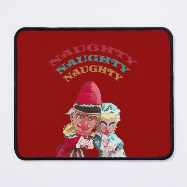 Item preview, Traditional Punch and Judy puppets with Naughty Naughty Naughty text. Red Background designed and sold by janesg.