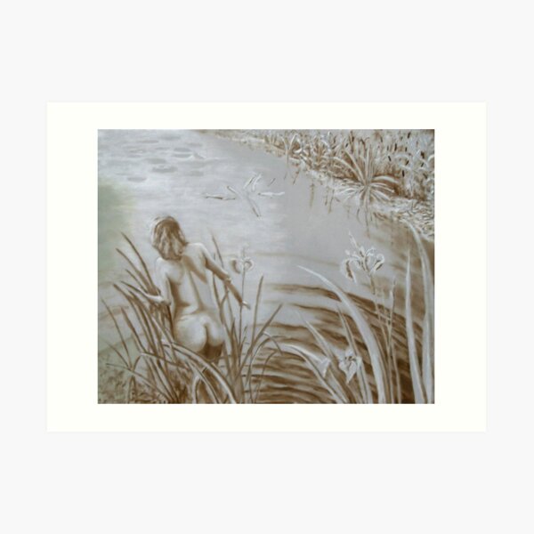 Underpainting -Lady by the Lake- Art Print