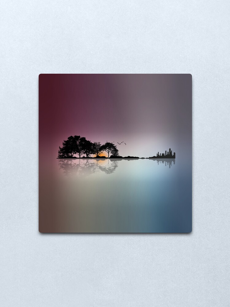 Guitar Island Sunset Seascape CANVAS WALL ART Picture Print
