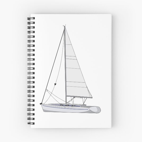 Item preview, White Sailing Boat designed and sold by seasprayart.