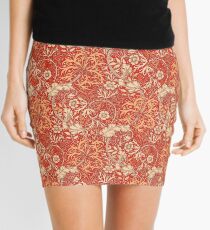 Kunst Nouveau Meerespflanze mit Blumen, korallenrote Orange Minirock