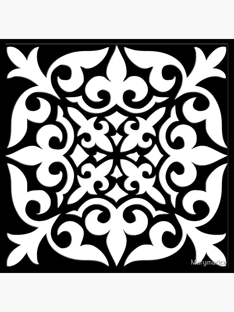 Black and White Moroccan Tile by Marymarice