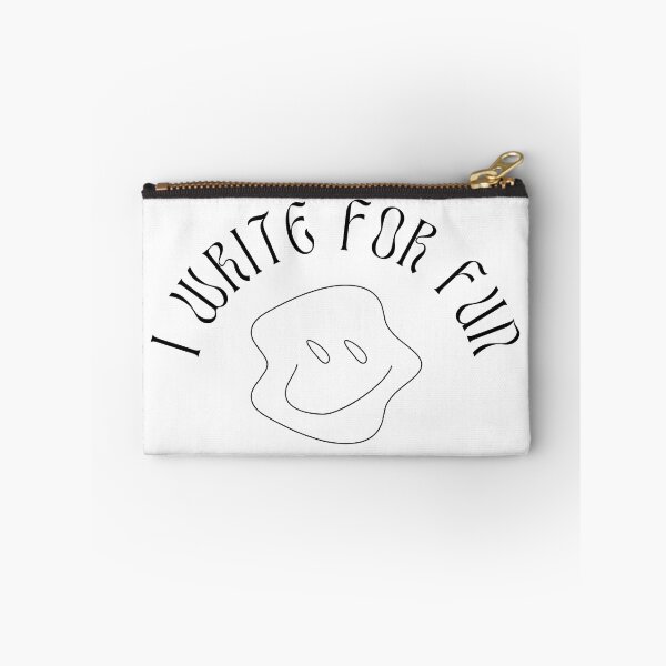Item preview, I write for fun. Black squiggle smiley face design. designed and sold by CreativeStrand.