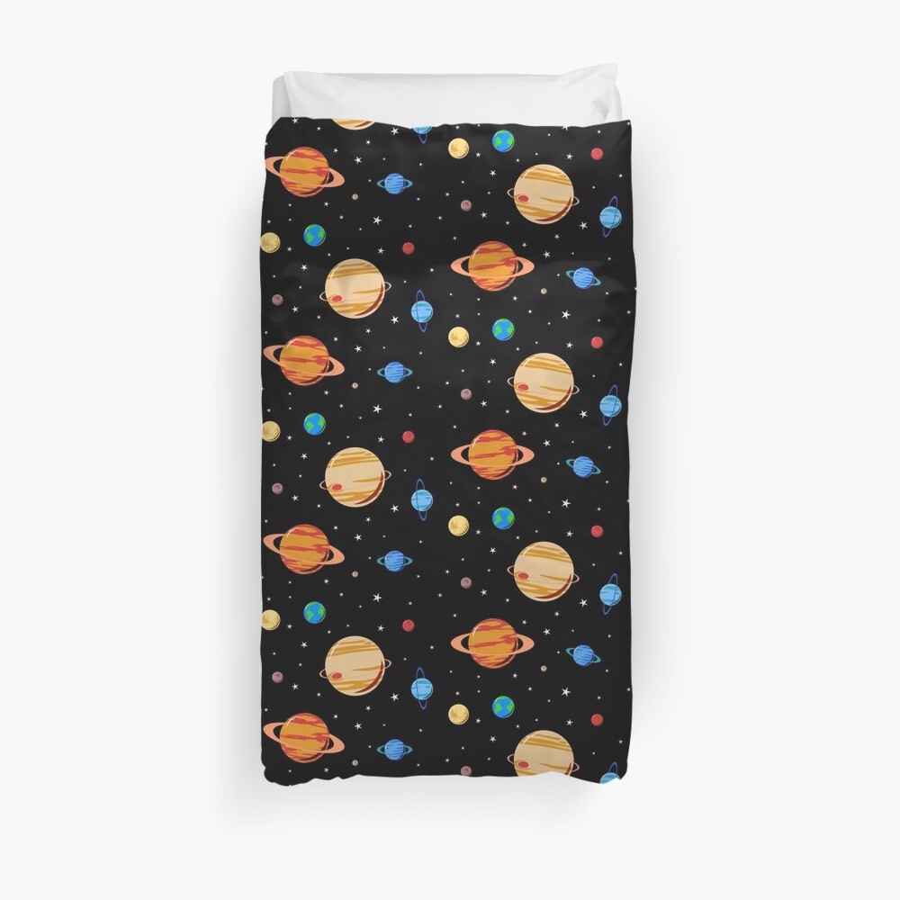Cute Planets Pattern Duvet Cover