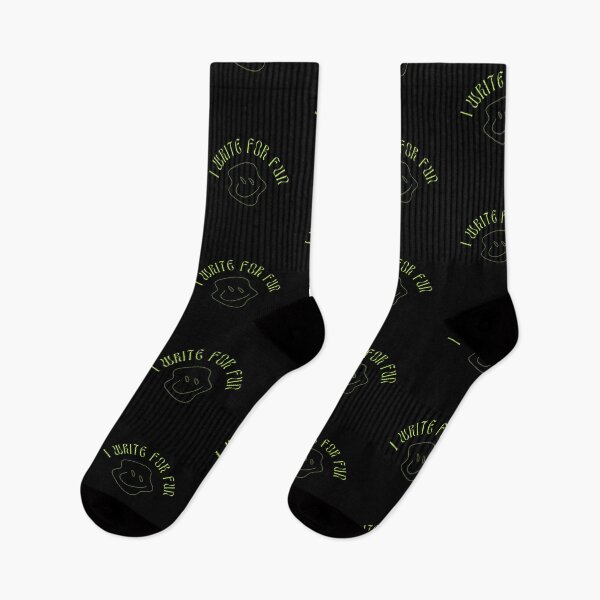Item preview, I write for fun. Green squiggle smiley face design. designed and sold by CreativeStrand.