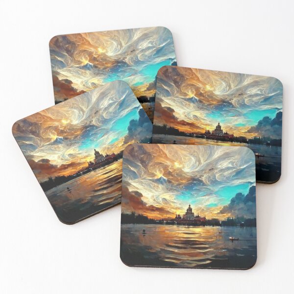 Item preview, Dream villa painting-River colure cloud  designed and sold by Arulsha.