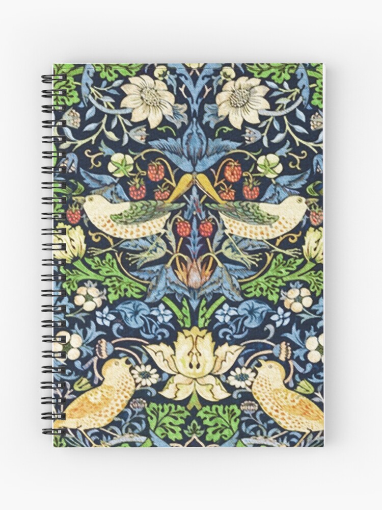 Art Nouveau Bird And Flower Tapestry Spiral Notebook By Marymarice Redbubble