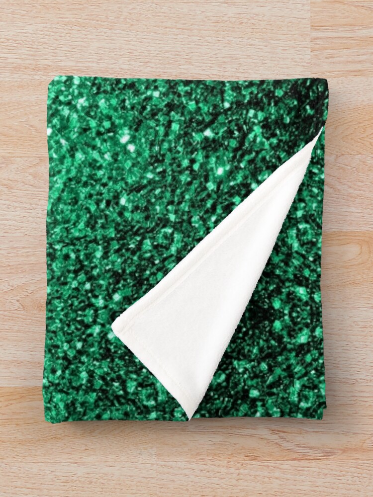 "Beautiful Emerald Green glitter sparkles" Throw Blanket ...