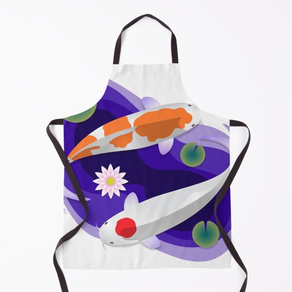 Item preview, Koi fish swimming with lotus and lotus leaves designed and sold by tanakax3.