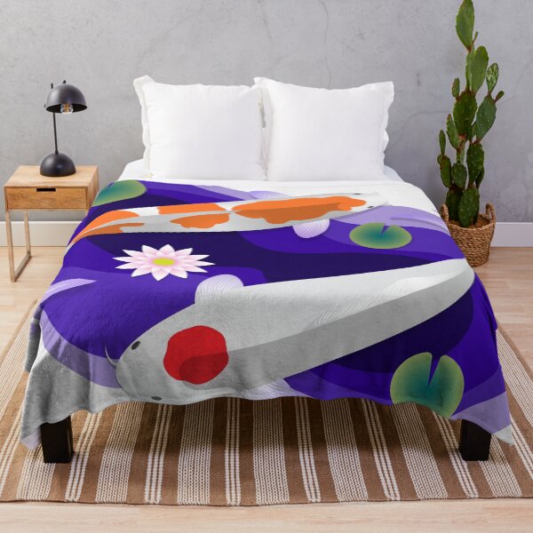 Item preview, Koi fish swimming  with lotus and lotus leaves designed and sold by tanakax3.