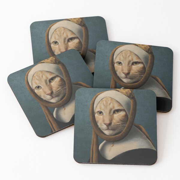 Item preview, "A cat with a pearl earring" by Johannes Vermeer designed and sold by nanlos.
