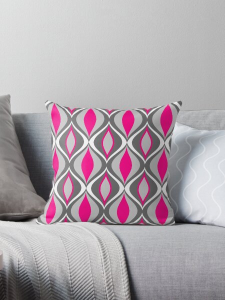 Item preview, Mid-Century Modern Diamonds, Fuchsia and Gray designed and sold by Marymarice.