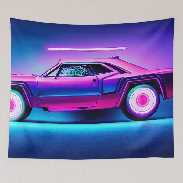Item preview,  Futuristic Neon Purple Cyber Super Charged High Speed Muscle Car designed and sold by Stanley de Wekker.