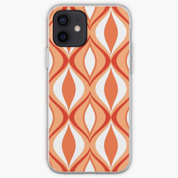 Mid-Century Modern Diamonds, Orange & White iPhone Soft Case