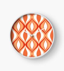 Moderne Mid-Century Diamanten, Orange und Weiß Uhr
