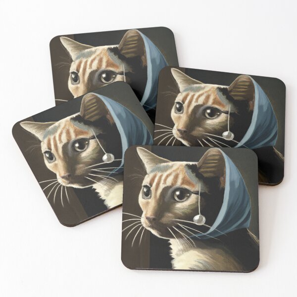 Item preview, "A cat with a pearl earring" by Johannes Vermeer designed and sold by nanlos.