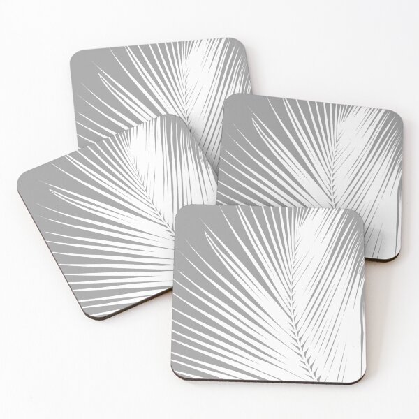 Item preview, Palm Leaf, Grey / Gray and White designed and sold by Marymarice.
