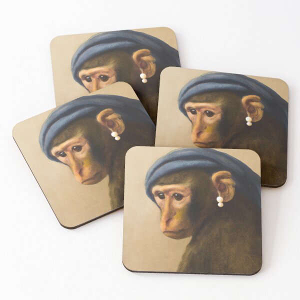 Item preview, "A monkey with a pearl earring" by Johannes Vermeer designed and sold by nanlos.