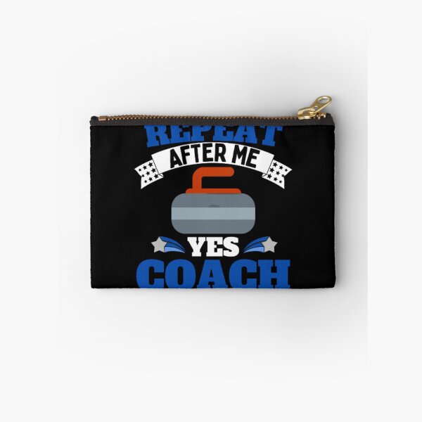Item preview, Repeat After Me Yes Coach Curling - Blue White - Funny Sports designed and sold by GymWearDepot.