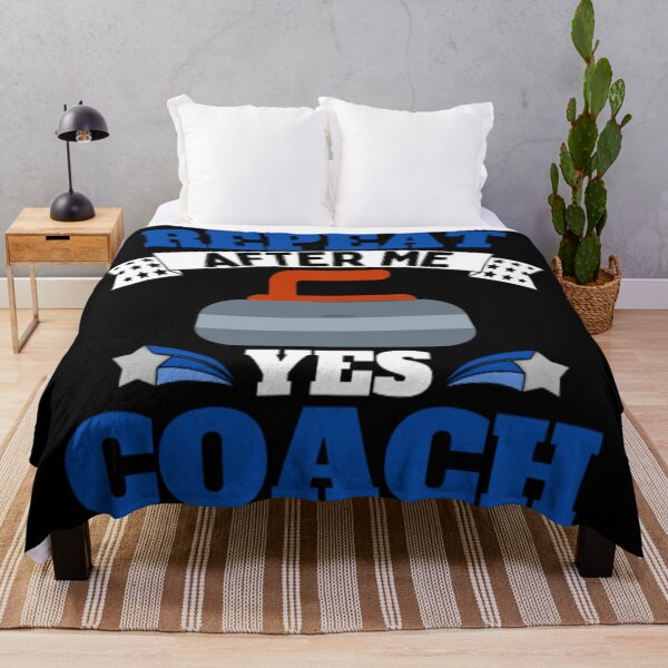 Item preview, Repeat After Me Yes Coach Curling - Blue White - Funny Sports designed and sold by GymWearDepot.