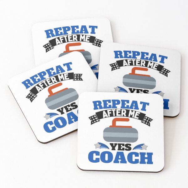 Item preview, Repeat After Me Yes Coach Curling - Blue Black - Funny Sports designed and sold by GymWearDepot.