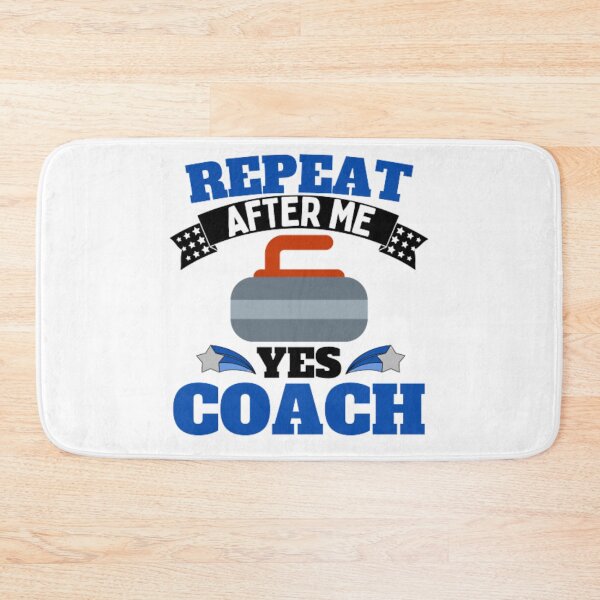 Item preview, Repeat After Me Yes Coach Curling - Blue Black - Funny Sports designed and sold by GymWearDepot.