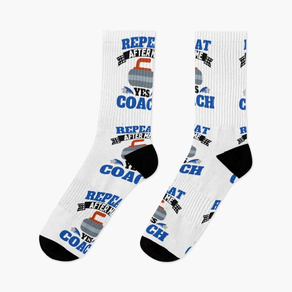 Item preview, Repeat After Me Yes Coach Curling - Blue Black - Funny Sports designed and sold by GymWearDepot.