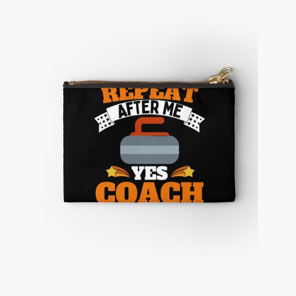 Item preview, Repeat After Me Yes Coach Curling - Orange White - Funny Sports designed and sold by GymWearDepot.