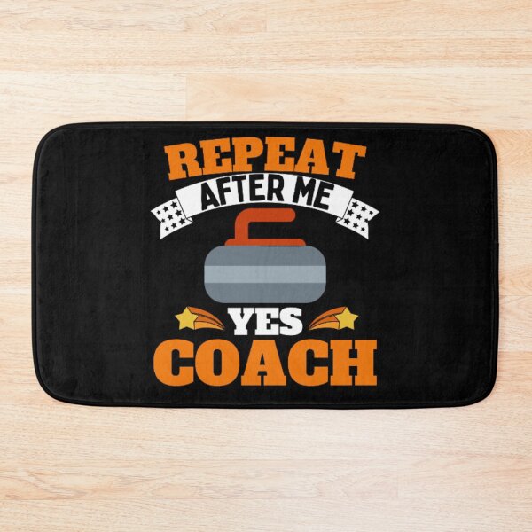 Item preview, Repeat After Me Yes Coach Curling - Orange White - Funny Sports designed and sold by GymWearDepot.