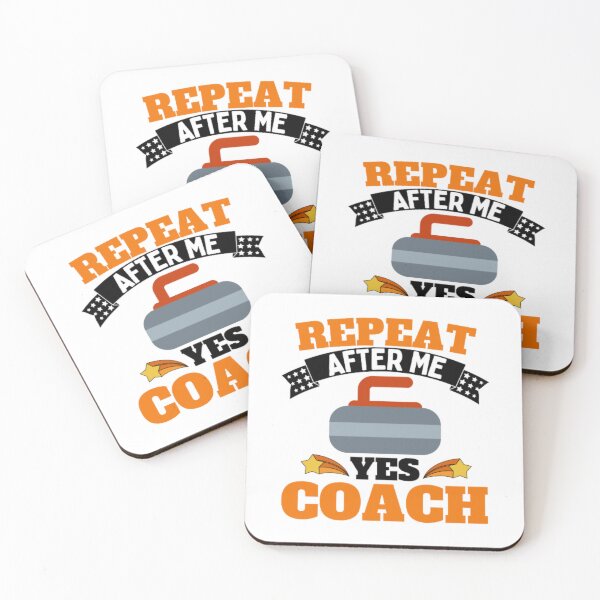 Item preview, Repeat After Me Yes Coach Curling - Orange Black - Funny Sports designed and sold by GymWearDepot.