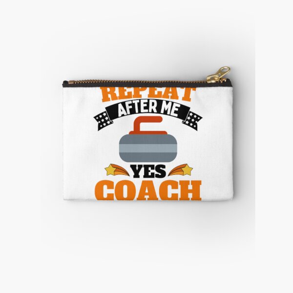 Item preview, Repeat After Me Yes Coach Curling - Orange Black - Funny Sports designed and sold by GymWearDepot.