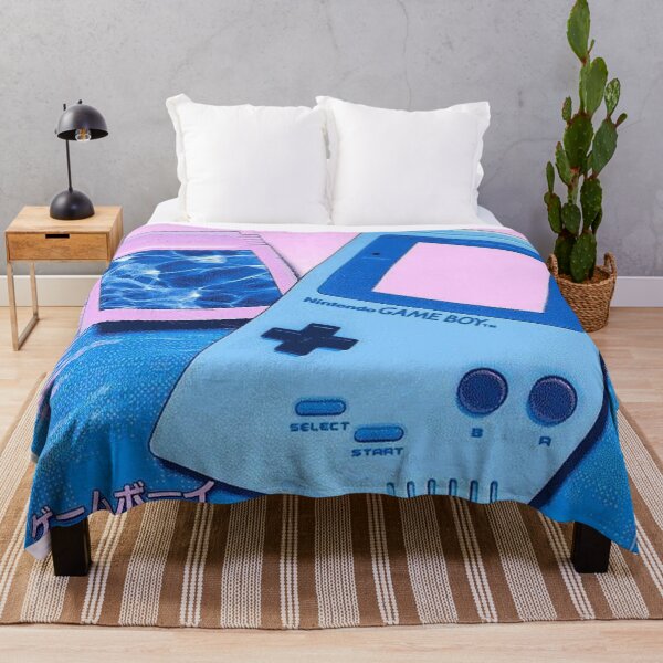 Game Boy Vaporwave Throw Blanket