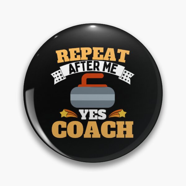 Item preview, Repeat After Me Yes Coach Curling - Yellow White - Funny Sports designed and sold by GymWearDepot.