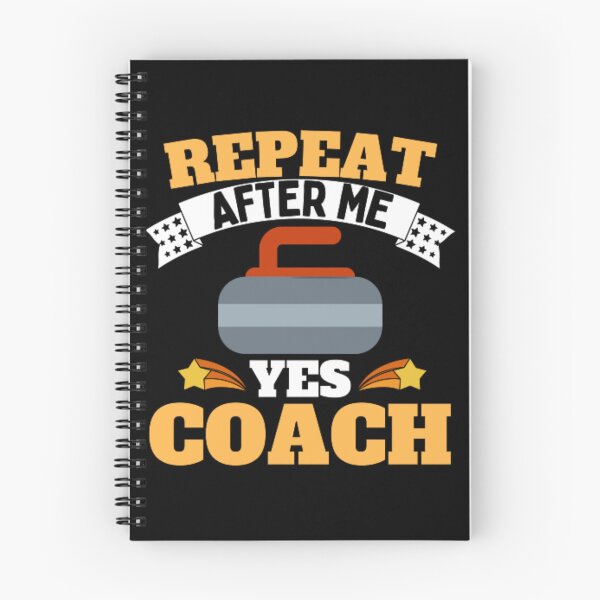 Item preview, Repeat After Me Yes Coach Curling - Yellow White - Funny Sports designed and sold by GymWearDepot.