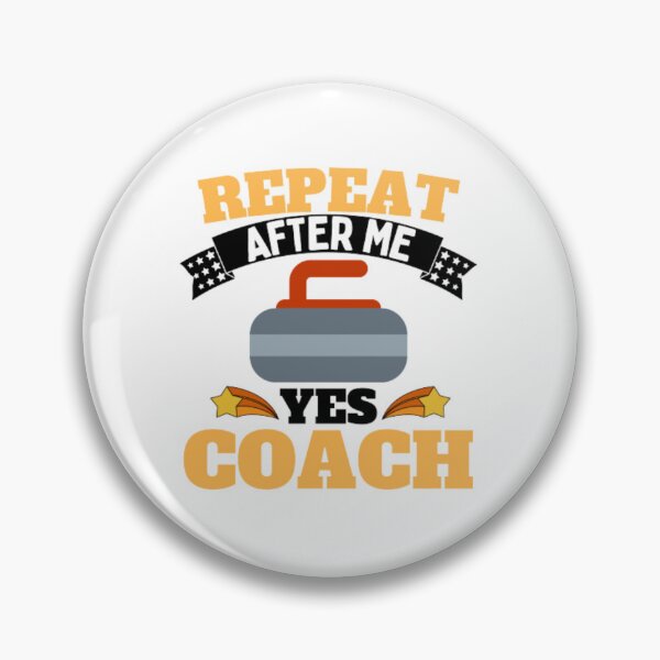 Item preview, Repeat After Me Yes Coach Curling - Yellow Black - Funny Sports designed and sold by GymWearDepot.