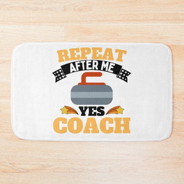 Item preview, Repeat After Me Yes Coach Curling - Yellow Black - Funny Sports designed and sold by GymWearDepot.