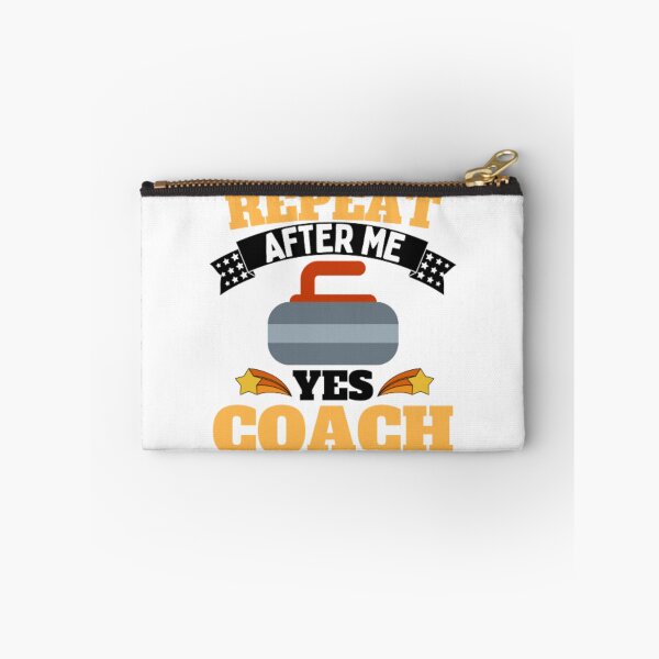 Item preview, Repeat After Me Yes Coach Curling - Yellow Black - Funny Sports designed and sold by GymWearDepot.