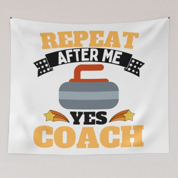 Item preview, Repeat After Me Yes Coach Curling - Yellow Black - Funny Sports designed and sold by GymWearDepot.