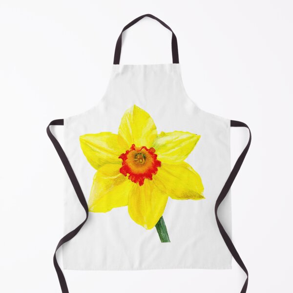 Item preview, Red Devon Daffodil. Original Acrylic Painting by Jane Green. White background designed and sold by janesg.
