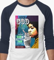 Aretha Franklin Inspirational Quote Men's Baseball ¾ T-Shirt