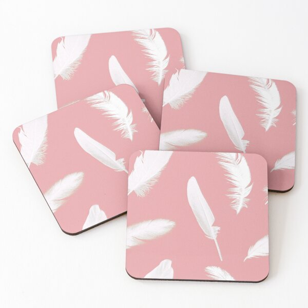 Item preview, White Feather Print on Shell Pink designed and sold by Marymarice.